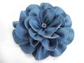 A flower crafted out of blue denim