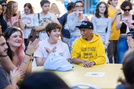 A crowd of students