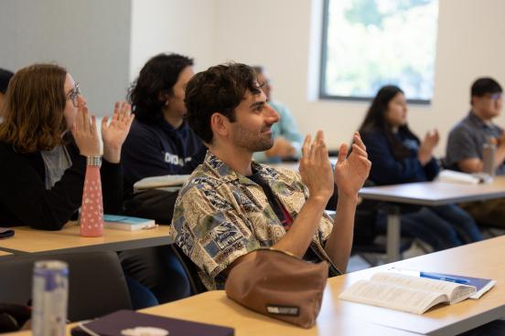 Students listen to lecture