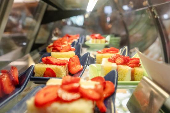 View of strawberry cakes