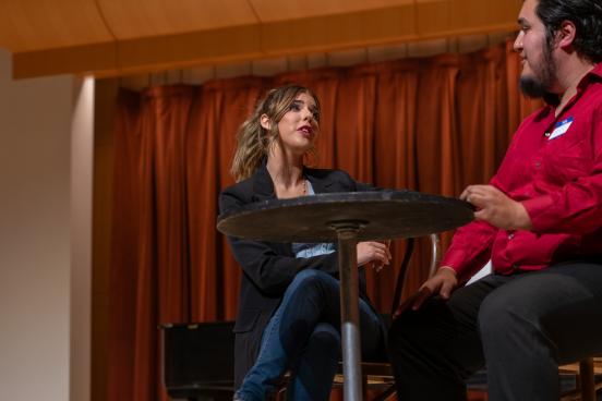 View of actors onstage