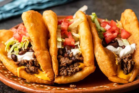 View of 'indian tacos' dish