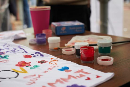 View of a painted T-shirt craft