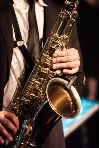Someone playing a saxophone