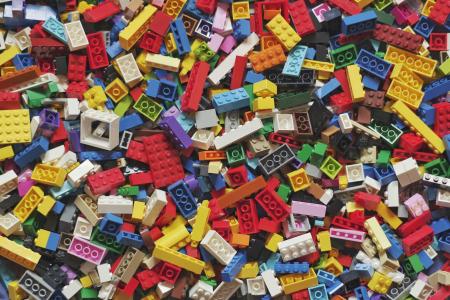 A colorful pile of lego pieces