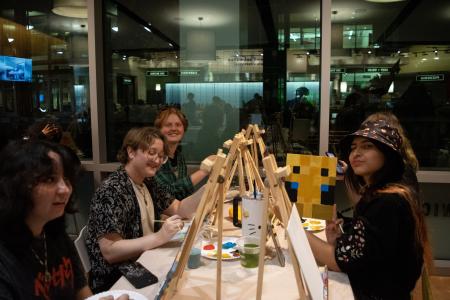 Students at Paint and Sip