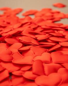 Red Hearts on a Table