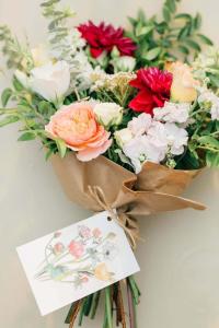 Bouquet of Flowers and a Note