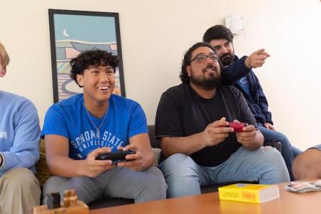 Group of students playing video games