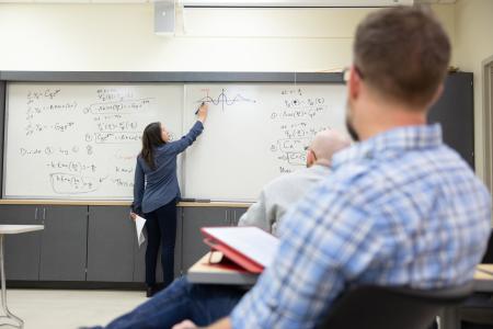 Students listen to lecture