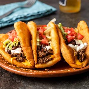 View of 'indian tacos' dish