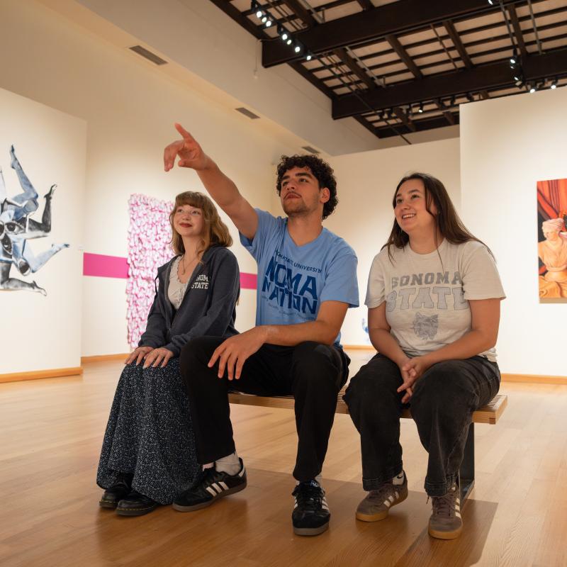 Students in art gallery