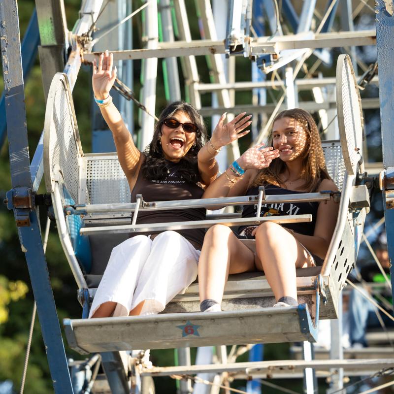 students on ferris wheel