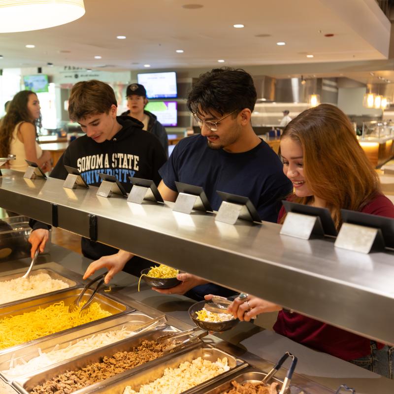 Students in dining hall