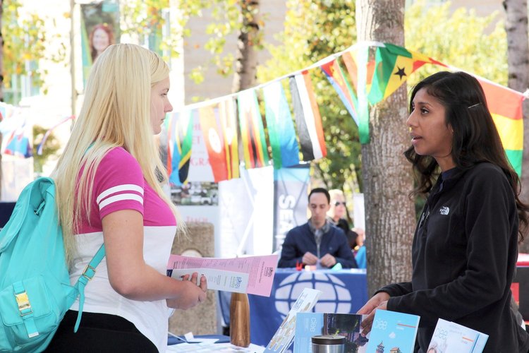 Two students talking