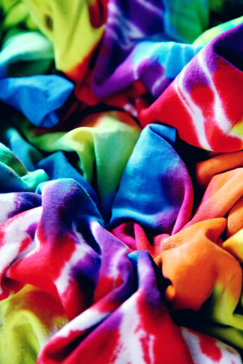 Colorful tie-dyed fabric
