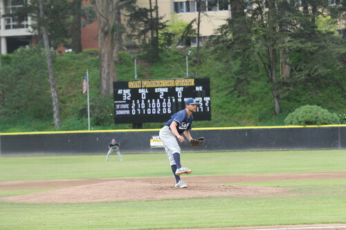 Student athlete playing baseball 