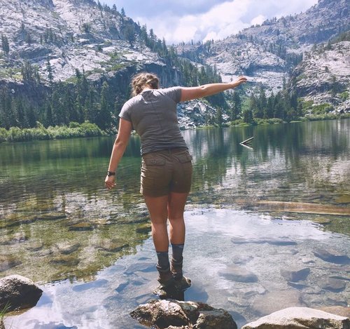 Person standing on a rock