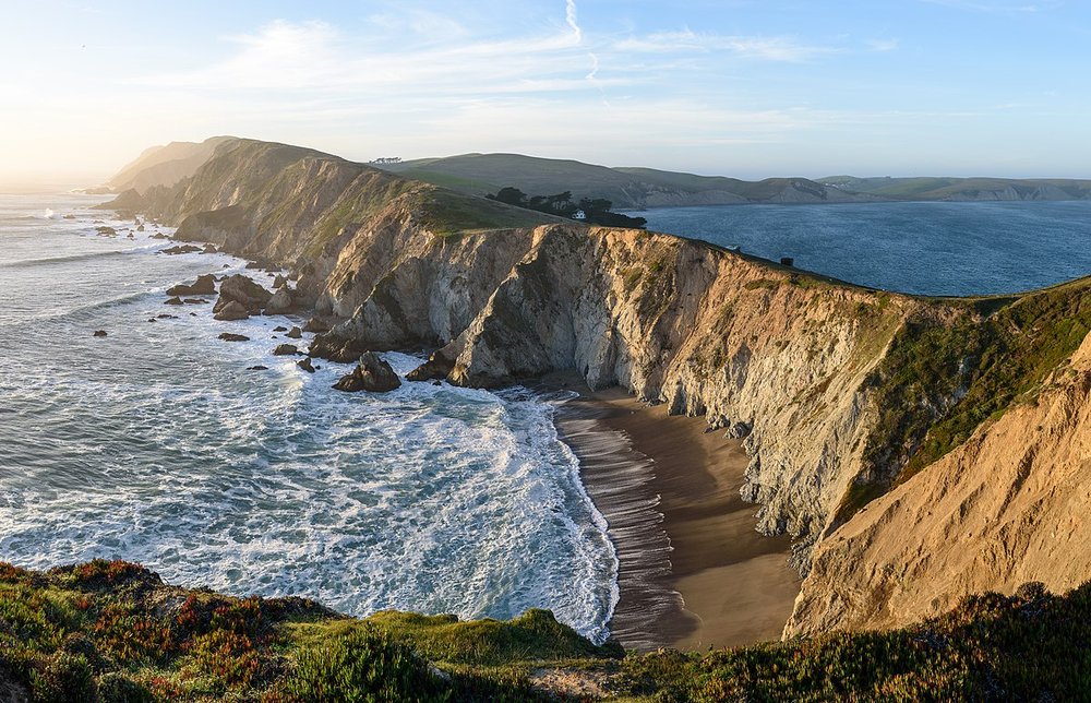 The view of the ocean from the Chimney Rock Trail at Point Reyes