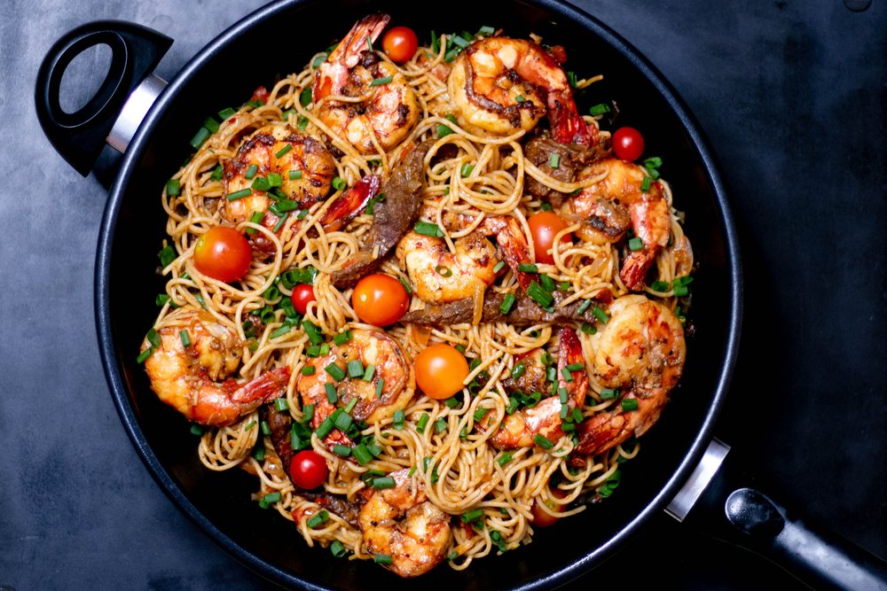 creamy shrimp tagliatelle