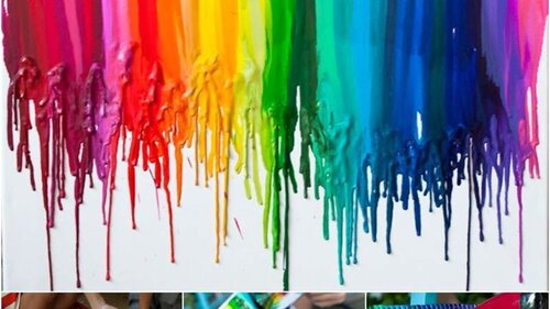 Melted crayon art canvas 