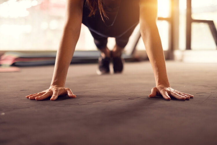 Person doing a plank 