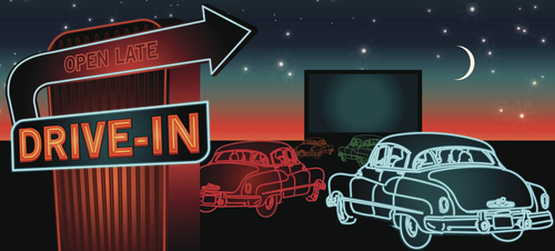 Graphic of a drive-in 