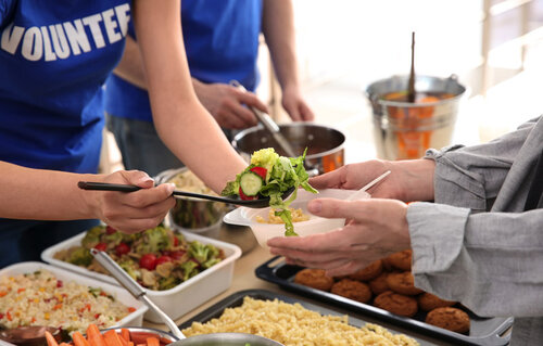 People serving food 