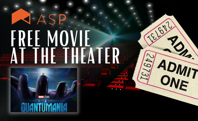 Flyer for 'ASP Free Movie At The Theater' event