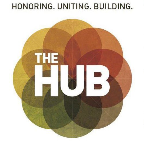 The Hub logo and mission statement 