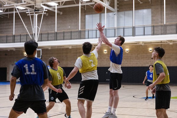 people playing basketball in the Recreation Center at Sonoma State University