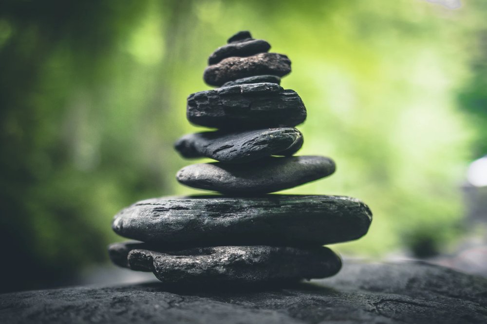 A stack of smooth rocks 