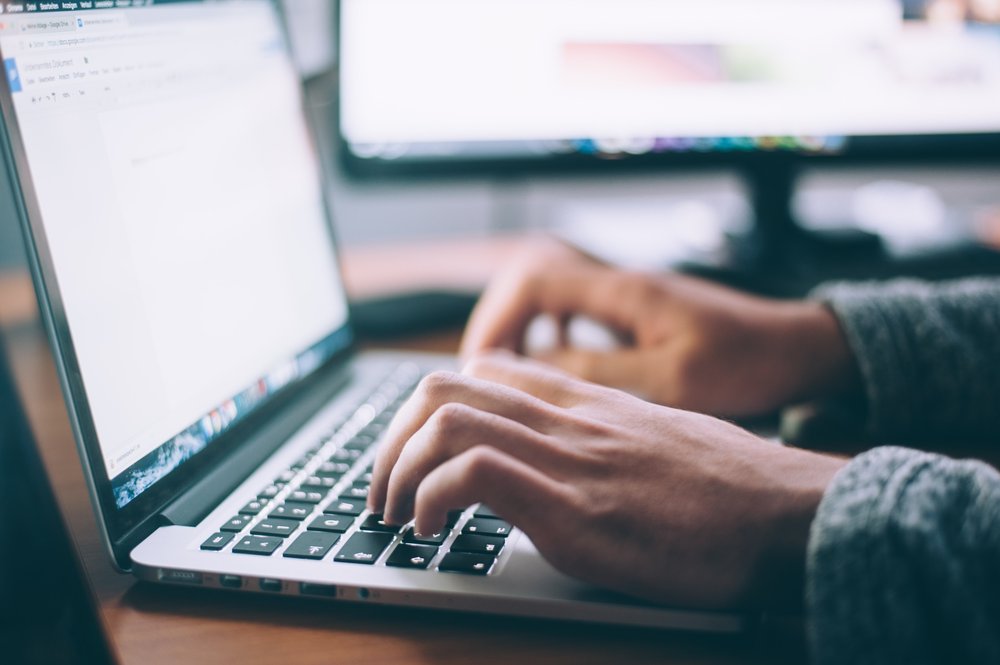 a person working on a laptop