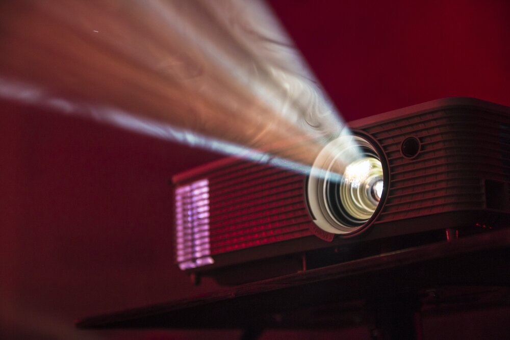 a film projector showing a picture