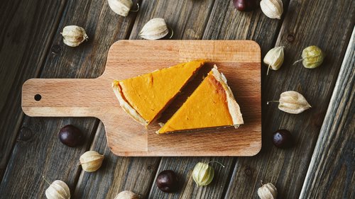 Slices of pumpkin pie 