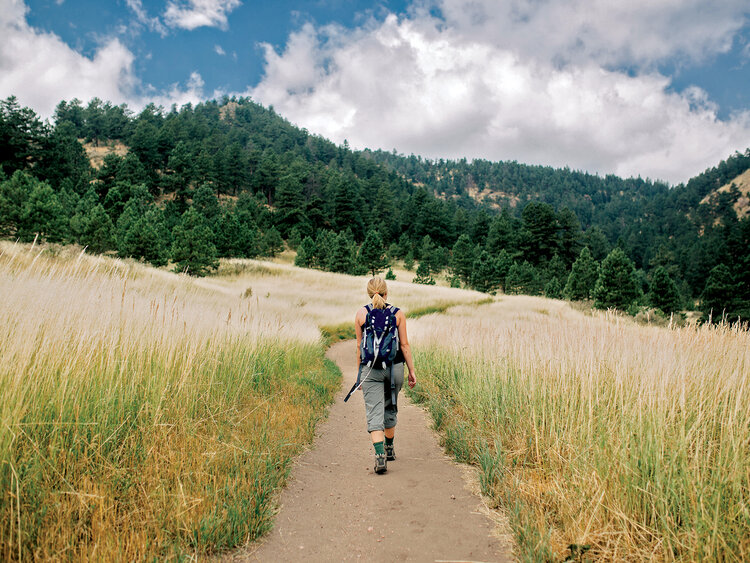 Person walking on a trail 