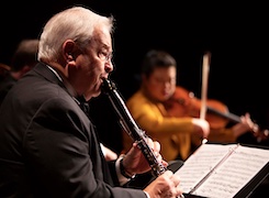 David Shifrin playing clarinet in a performance 