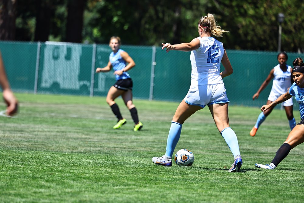 SSU Women's Soccer Team playing soccer