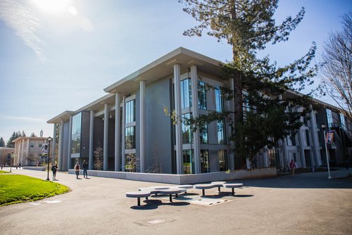 Students walking outside of Stevenson Hall