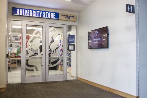 The entrance of the University Store