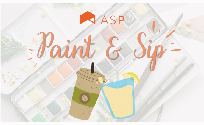 Flyer for ASP's 'Paint & Sip' event