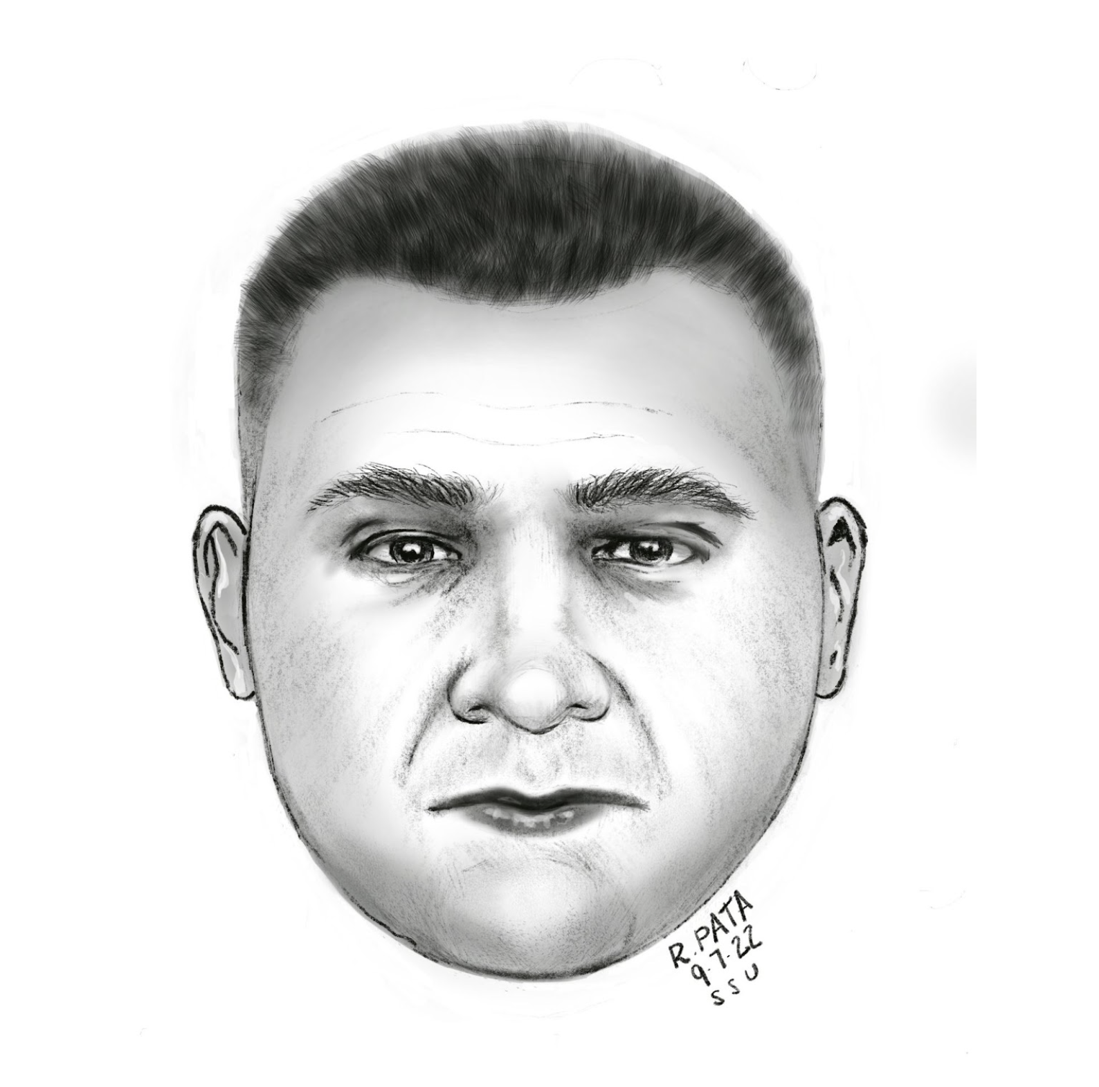 Composite sketch of a suspect of a crime