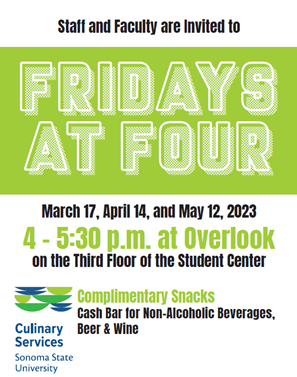 The flyer for a 'Fridays at Four' event