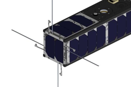 A rendering of the mini satellite known as a CubeSat