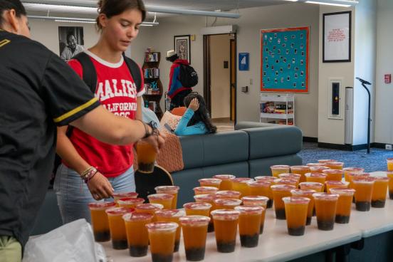 Students getting boba