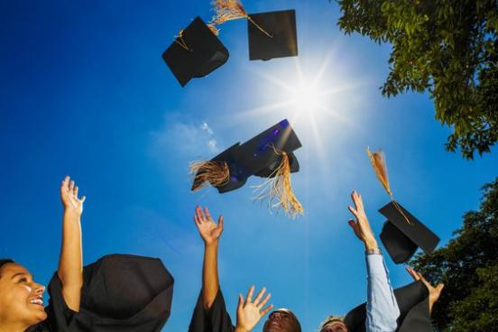 Students Throwing Caps In Air