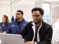 Sonoma State student working on laptop
