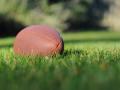 A football in grass