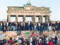 Large groups of people at Berlin Wall 