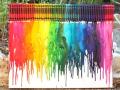 Canvas with rainbow paint 